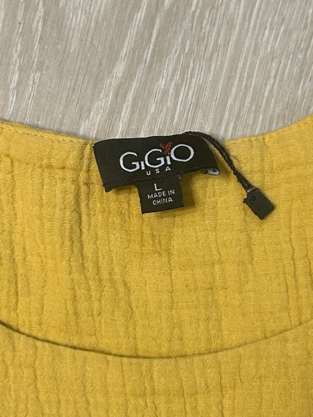 Gigio Mustard Yellow Gauze Babydoll Puffed Sleeves Tunic Top/Baby Doll Dress